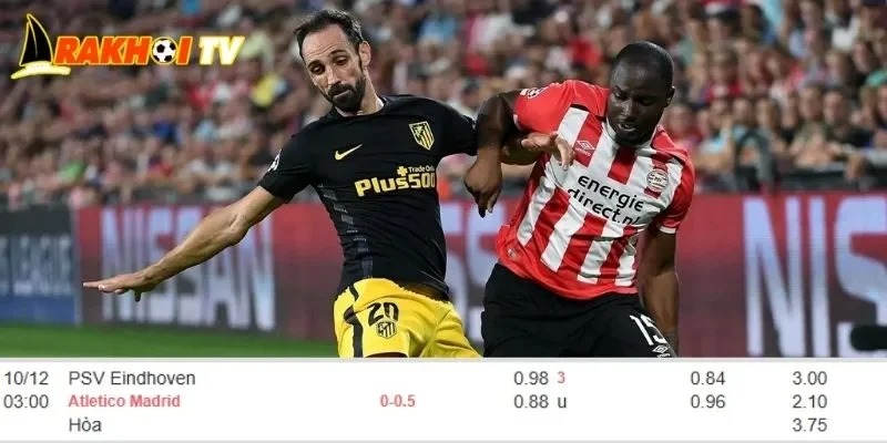 Tỷ lệ kèo chi tiết của trận PSV vs Atletico Madrid